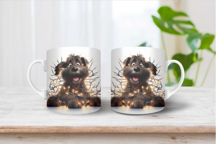 orosz terrier mintás karácsonyi bögre 2