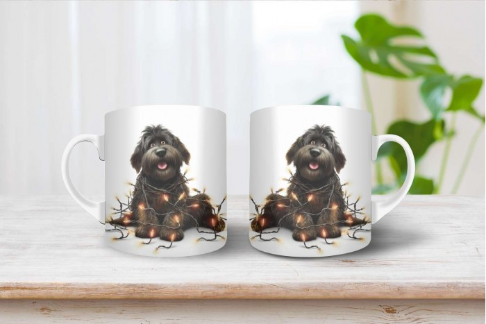 orosz terrier mintás karácsonyi bögre 2