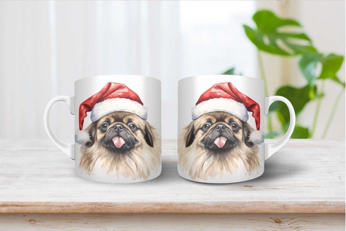 pekingi palotapincsi mintás karácsonyi bögre 2