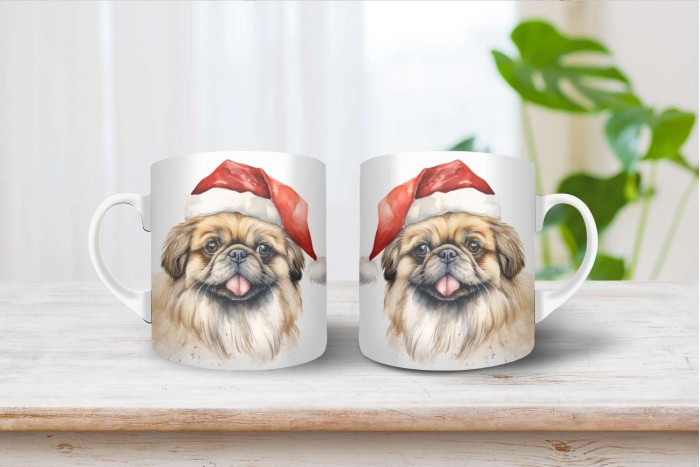 pekingi palotapincsi mintás karácsonyi bögre 2