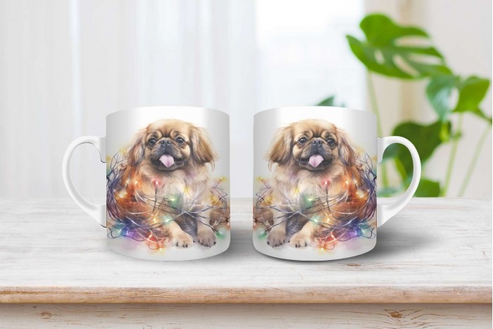 pekingi palotapincsi mintás karácsonyi bögre 2