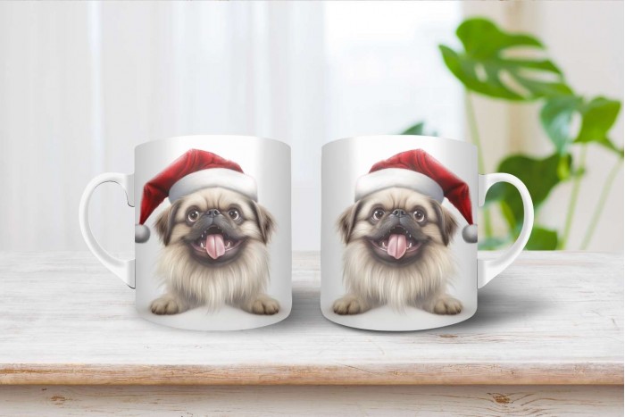 pekingi palotapincsi mintás karácsonyi bögre 2