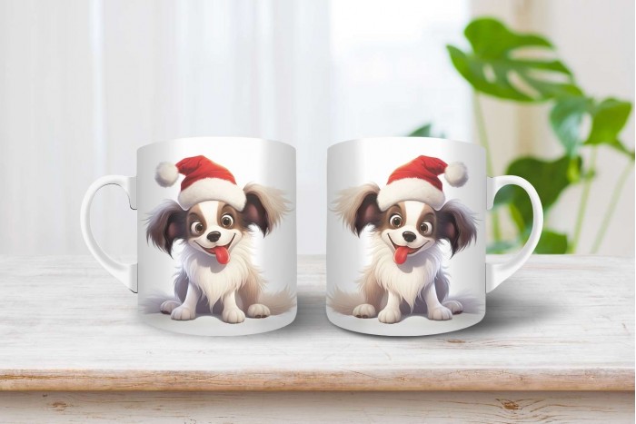 papillon mintás karácsonyi bögre 2