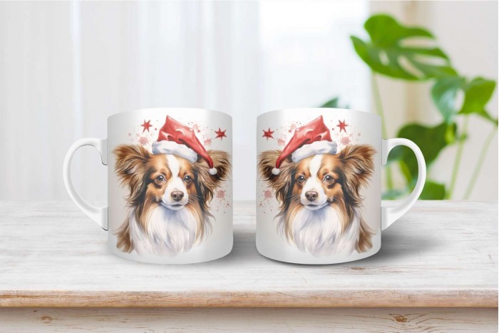 papillon mintás karácsonyi bögre 2