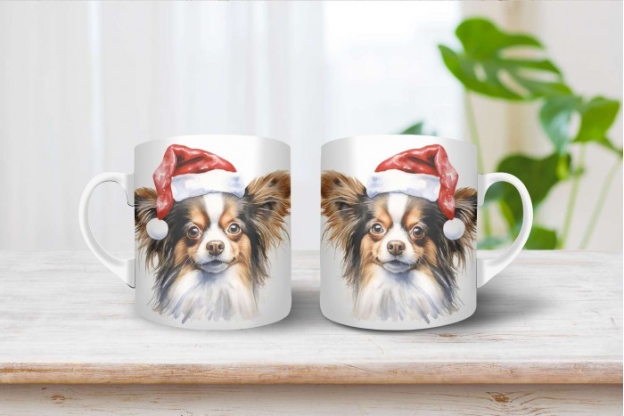 papillon mintás karácsonyi bögre 2