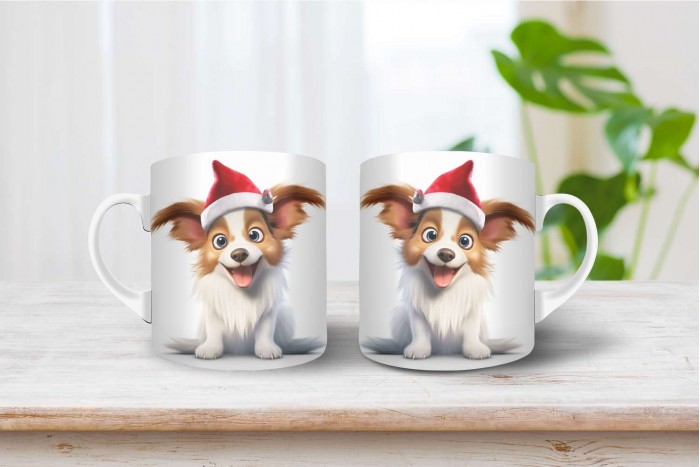 papillon mintás karácsonyi bögre 2