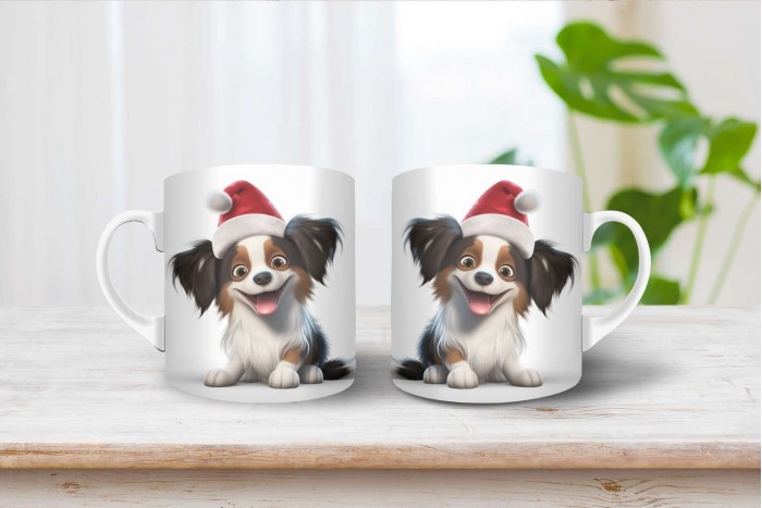 papillon mintás karácsonyi bögre 2