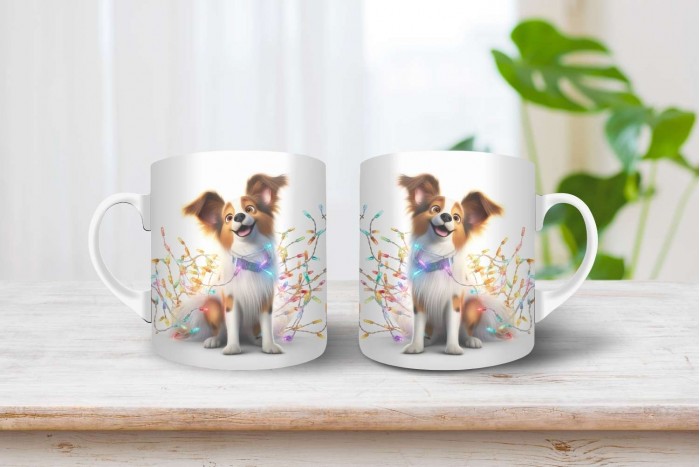 papillon mintás karácsonyi bögre 2