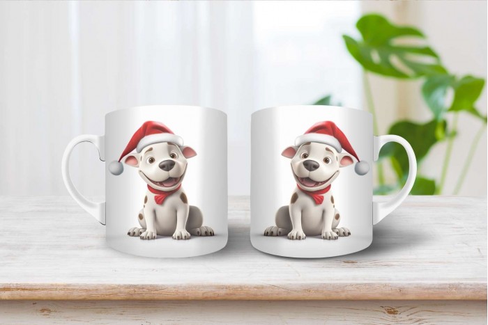 pittbull terrier mintás karácsonyi bögre 2