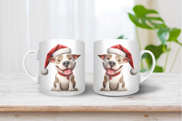 pittbull terrier mintás karácsonyi bögre 2