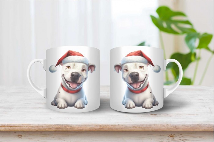 pittbull terrier mintás karácsonyi bögre 2
