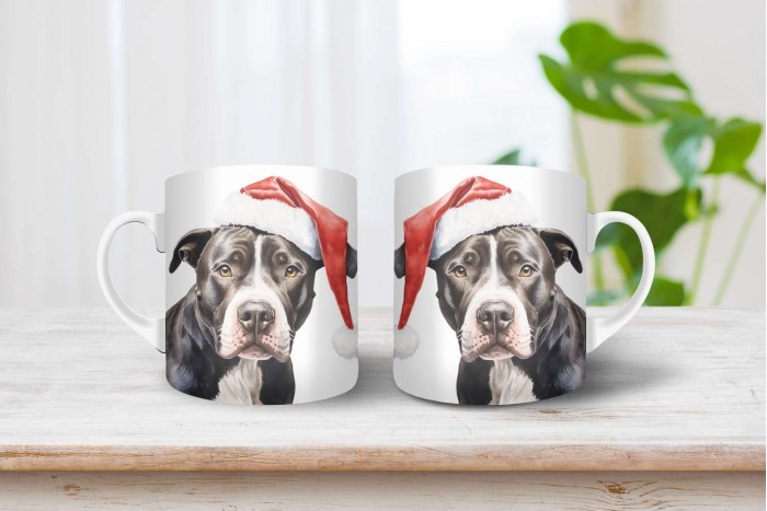 pittbull terrier mintás karácsonyi bögre 2