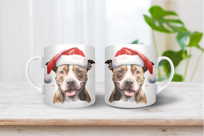 pittbull terrier mintás karácsonyi bögre 2