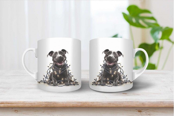 pittbull terrier mintás karácsonyi bögre 2