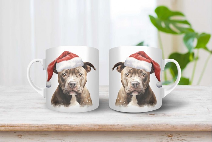 pittbull terrier mintás karácsonyi bögre 2
