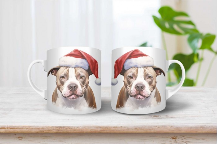 pittbull terrier mintás karácsonyi bögre 2
