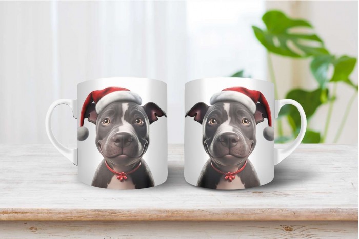 pittbull terrier mintás karácsonyi bögre 2