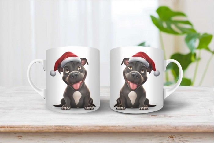 pittbull terrier mintás karácsonyi bögre 2