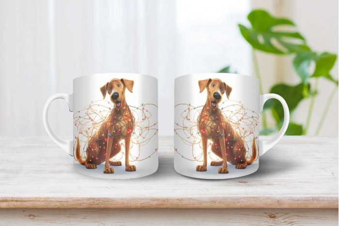 Afrikai oroszlánkutya (rhodesian ridgeback) mintás karácsonyi bögre afrikai oroszlánkutya (rhodesian ridgeback) mintás karácsonyi bögre 2