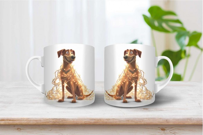 Afrikai oroszlánkutya (rhodesian ridgeback) mintás karácsonyi bögre afrikai oroszlánkutya (rhodesian ridgeback) mintás karácsonyi bögre 2