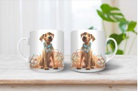 afrikai oroszlánkutya (rhodesian ridgeback) mintás karácsonyi bögre 9