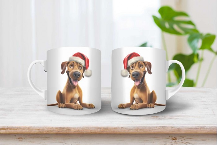 afrikai oroszlánkutya (rhodesian ridgeback) mintás karácsonyi bögre 2
