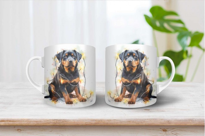 rottweiler mintás karácsonyi bögre 2