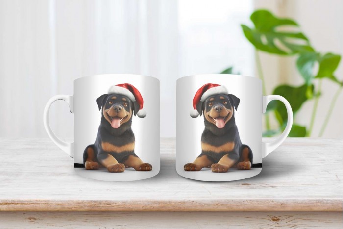 rottweiler mintás karácsonyi bögre 2