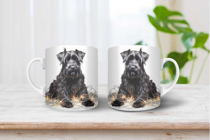 schnauzer mintás karácsonyi bögre 2
