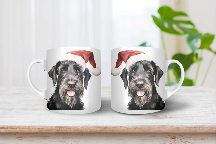 schnauzer mintás karácsonyi bögre 2