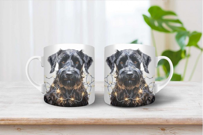 schnauzer mintás karácsonyi bögre 2