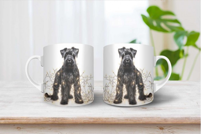 schnauzer mintás karácsonyi bögre 2