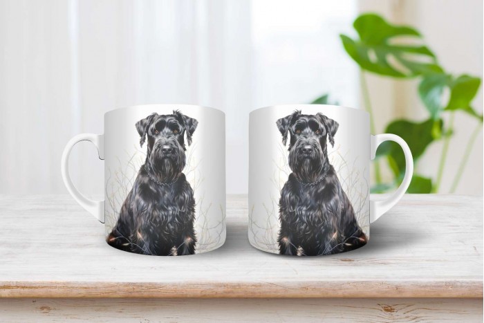 schnauzer mintás karácsonyi bögre 2