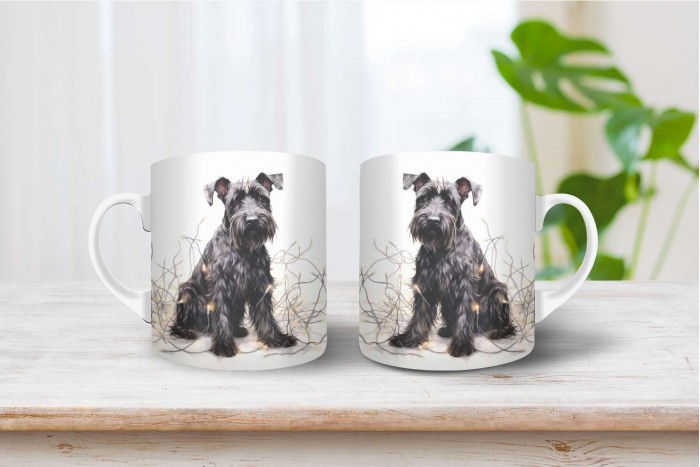 schnauzer mintás karácsonyi bögre 2