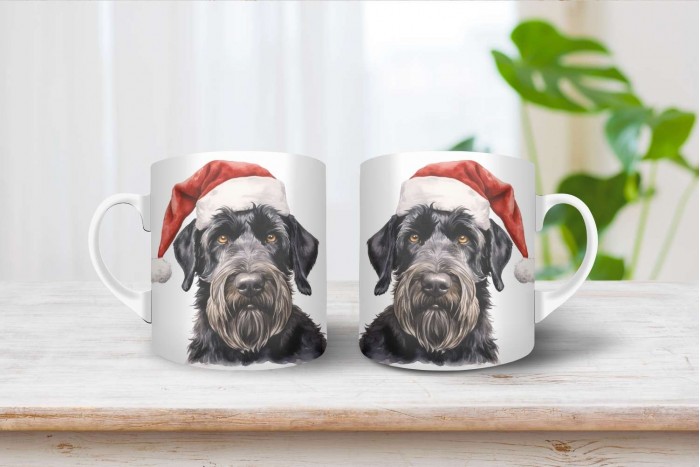 schnauzer mintás karácsonyi bögre 2