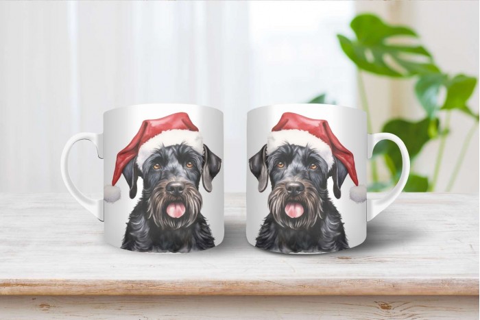 schnauzer mintás karácsonyi bögre 2