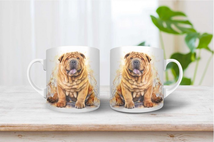 shar pei mintás karácsonyi bögre 2
