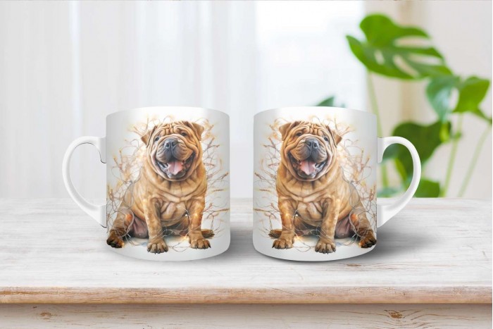 shar pei mintás karácsonyi bögre 2