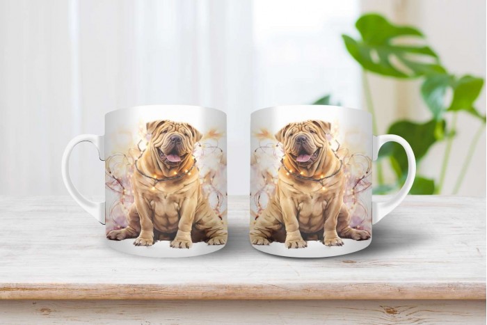shar pei mintás karácsonyi bögre 2