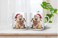 shar pei mintás karácsonyi bögre 15