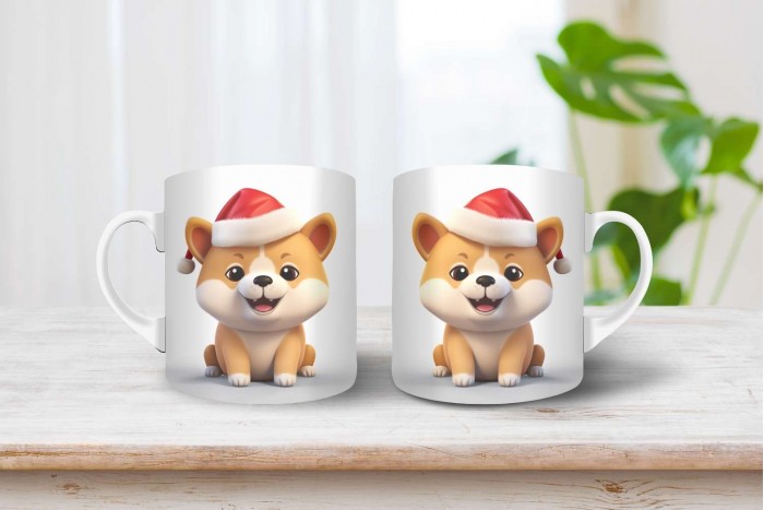shiba inu mintás karácsonyi bögre 2