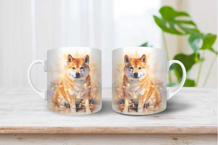 shiba inu mintás karácsonyi bögre 2