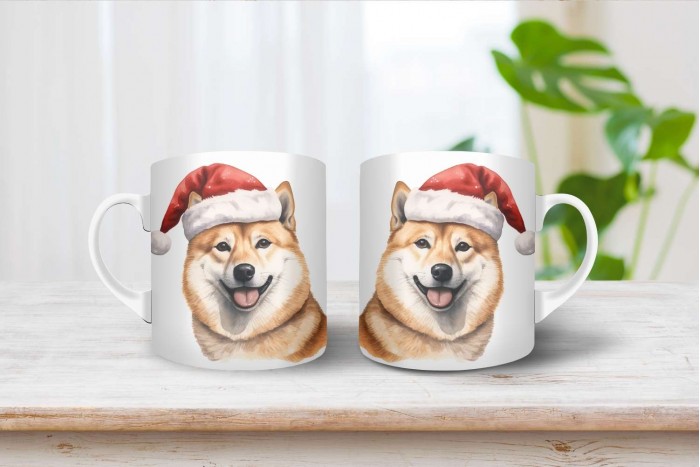 shiba inu mintás karácsonyi bögre 2
