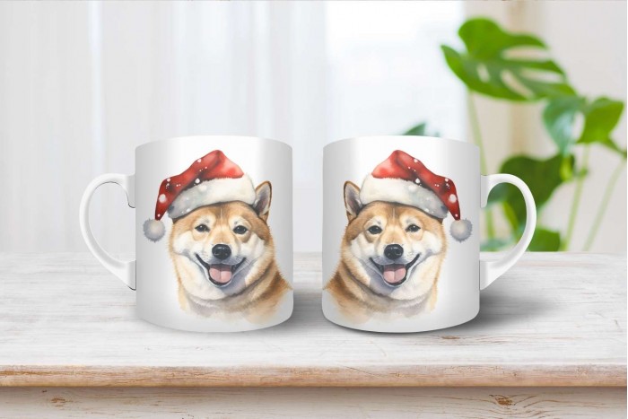 shiba inu mintás karácsonyi bögre 2