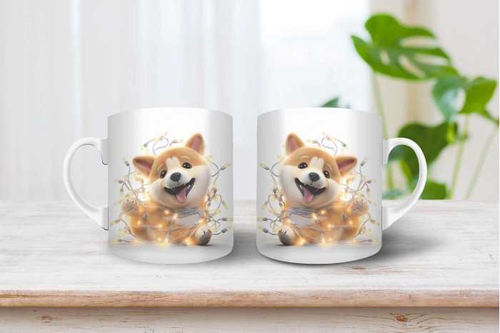 shiba inu mintás karácsonyi bögre 2