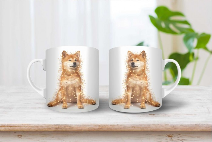 shiba inu mintás karácsonyi bögre 2