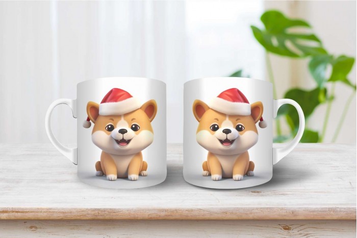 shiba inu mintás karácsonyi bögre 2