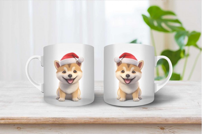 shiba inu mintás karácsonyi bögre 2