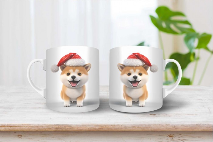 shiba inu mintás karácsonyi bögre 2