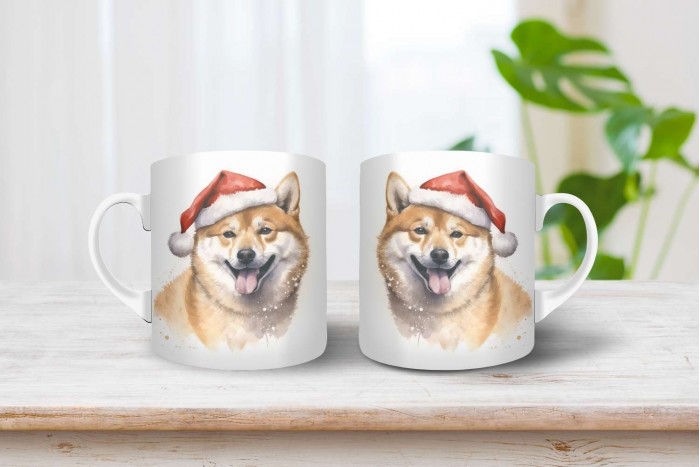 shiba inu mintás karácsonyi bögre 2